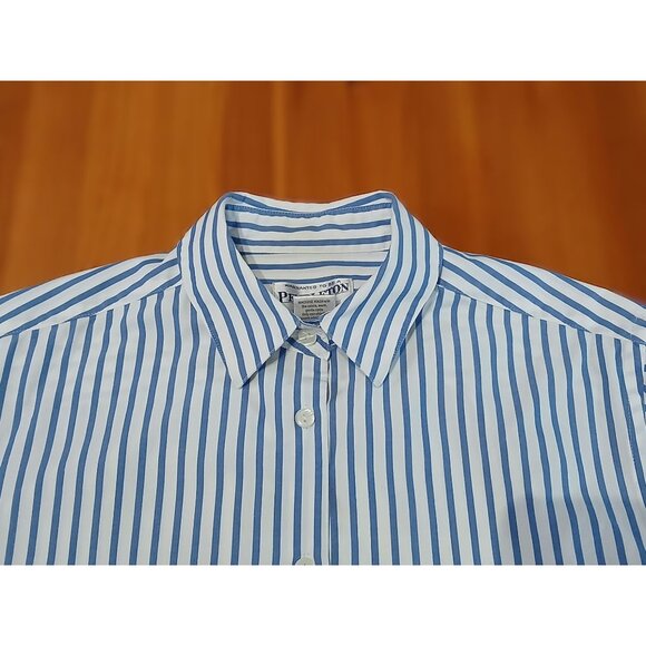 Pendleton Striped Oxford LSB Shirt Blue White Women's M - Picture 6 of 9